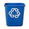 Rubbermaid Commercial 13.63 qt. Desk Recycling Container, Satin Black/Satin Alum, Plastic FG295573BLUE - alternate 6